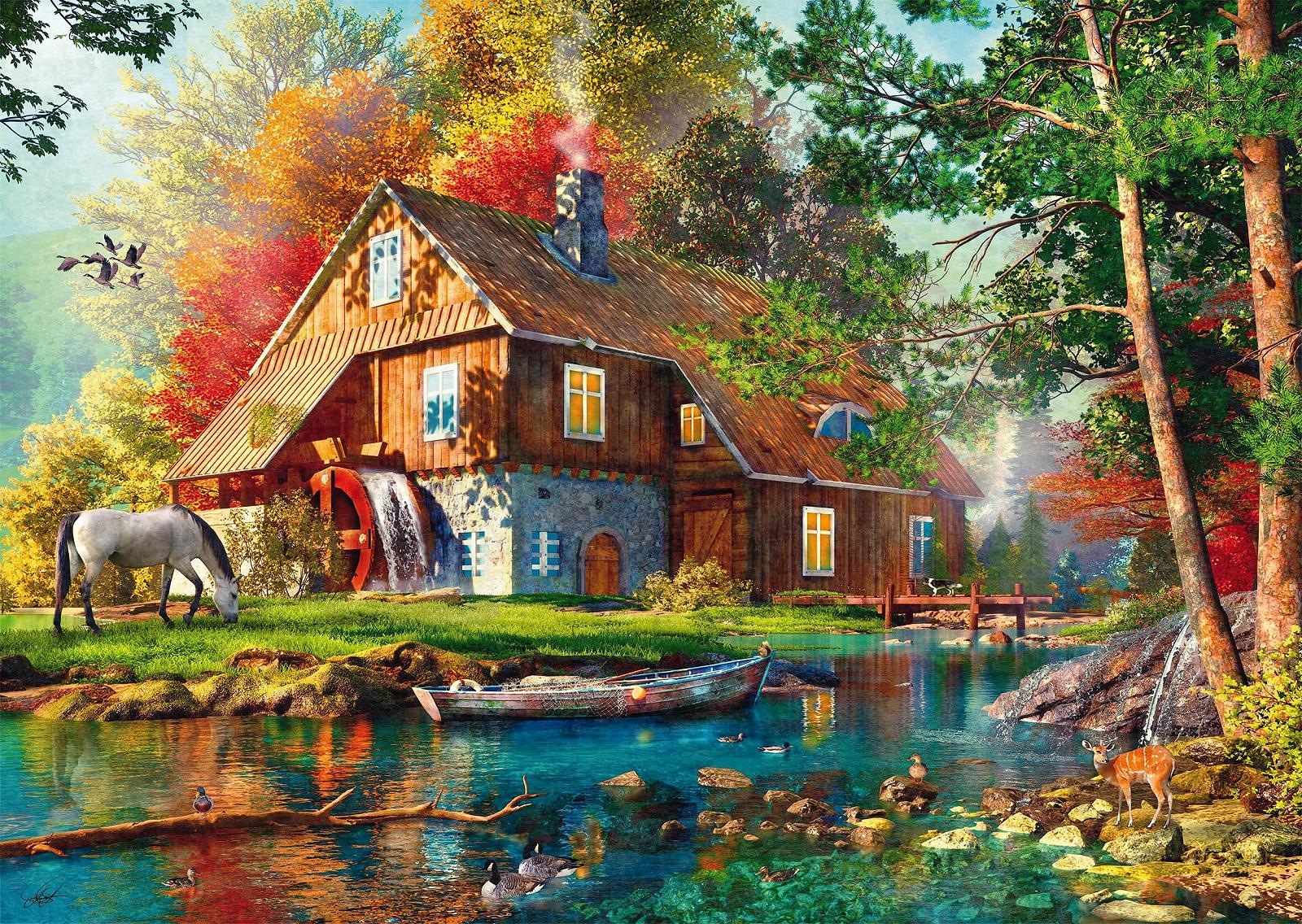 Пазл Schmidt Spiele 58881 Watermill in Autumn 1000 элементов, фото №1
