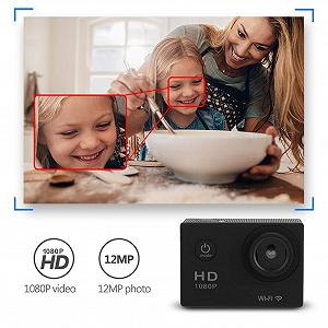 Камера EBTOOLS Sports 1080P 2.0 дюйма WiFi черно-белая с водонепроницаемым корпусом и аксессуарами цена на synthetic.ua - Фото 1 Камера EBTOOLS Sports 1080P 2.0 дюйма WiFi черно-белая с водонепроницаемым корпусом и аксессуарами synthetic.ua - Фото 1