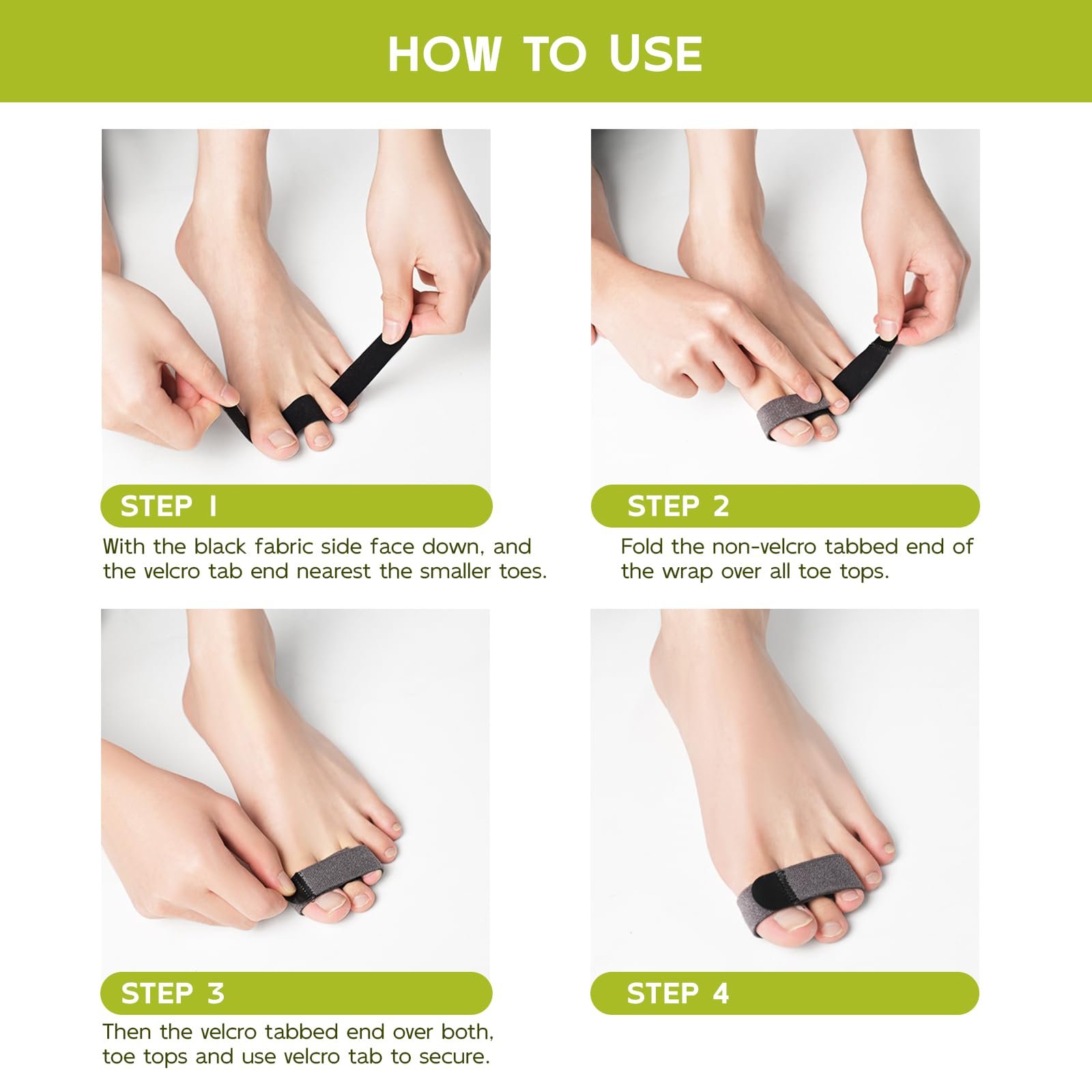 Випрямляч для молоткоподібних пальців Bukihome Багаторазові тканинні, фото №5