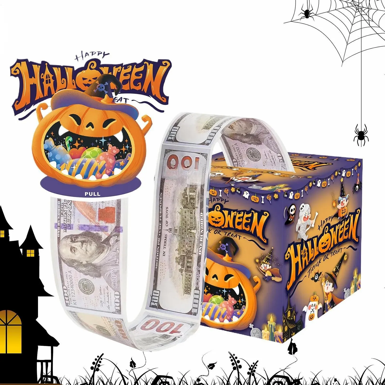 Скарбничка Yianyal Money Box Pull Paper Box для Хелловіну креативна, фото №9