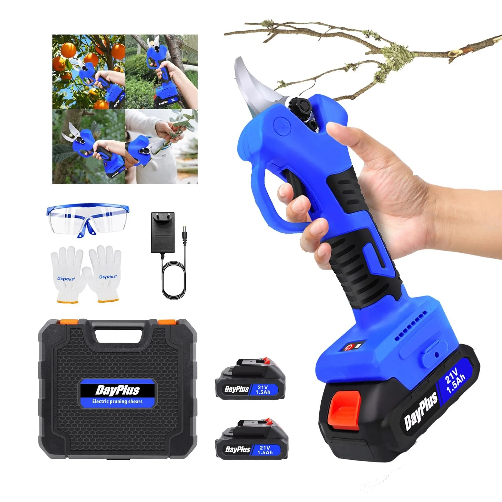 Електричні секатори 21 V, максимальний діаметр гілок 25 мм, з 1 акумулятором 1,5 Ah, фото №1 Електричні секатори 21 V, максимальний діаметр гілок 25 мм, з 1 акумулятором 1,5 Ah, фото №1