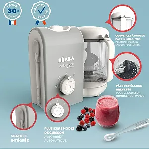 Дитячий кухонний комбайн для приготування їжі Beaba Babycook Express 4-в-1 для ідеальної текстури 1250 мл 1400 Вт Сірий synthetic.ua - Фото 1