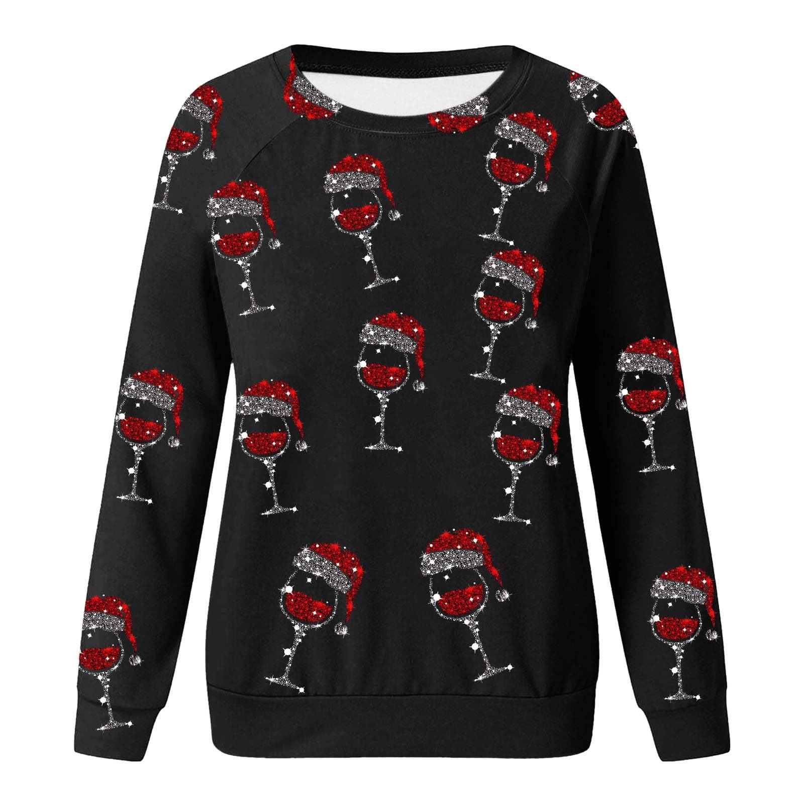 Винтажный Свитшот с круглым вырезом Lässiges Weinglas mit Weihnachtsmannmütze L
föwenzahn, Рождественский, Графический, Длинный рукав, фото №4