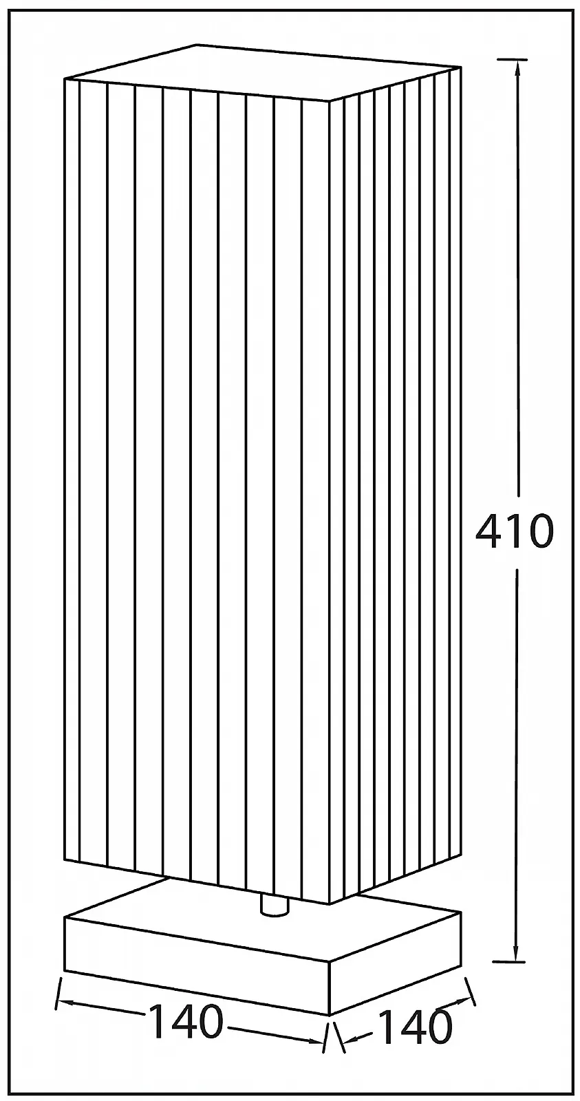 Настільна лампа Trango 2021 Design Nizza E27 Квадратна дерев'яна основа 41 см Чорна, фото №2