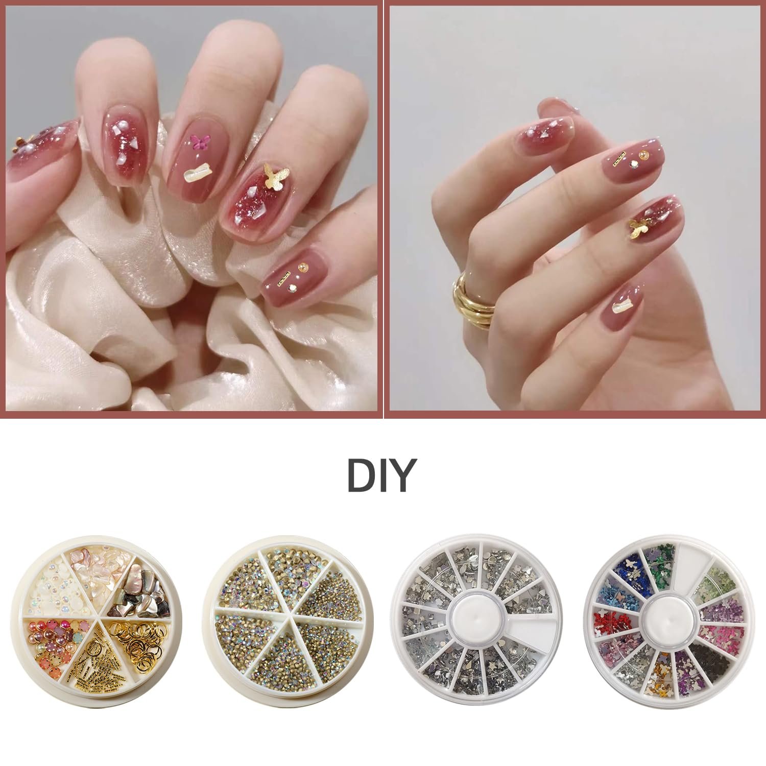 Стрази для нігтів Кришталеві Діаманти для нігтів Змішаний Стиль з Перлинами, фото №5