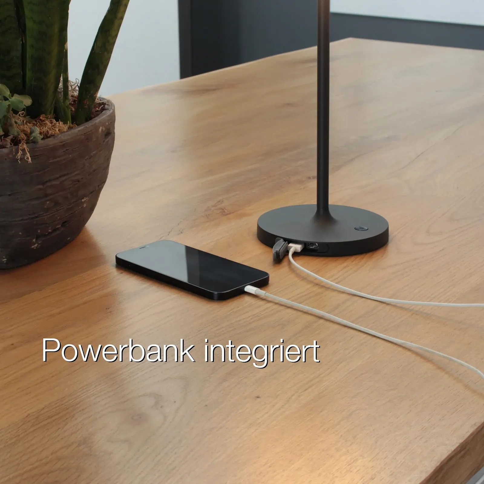 Настільна лампа Flux акумуляторна вулична LED 1.5 Вт 3000 К 210 лм димована чорна / біла, фото №4