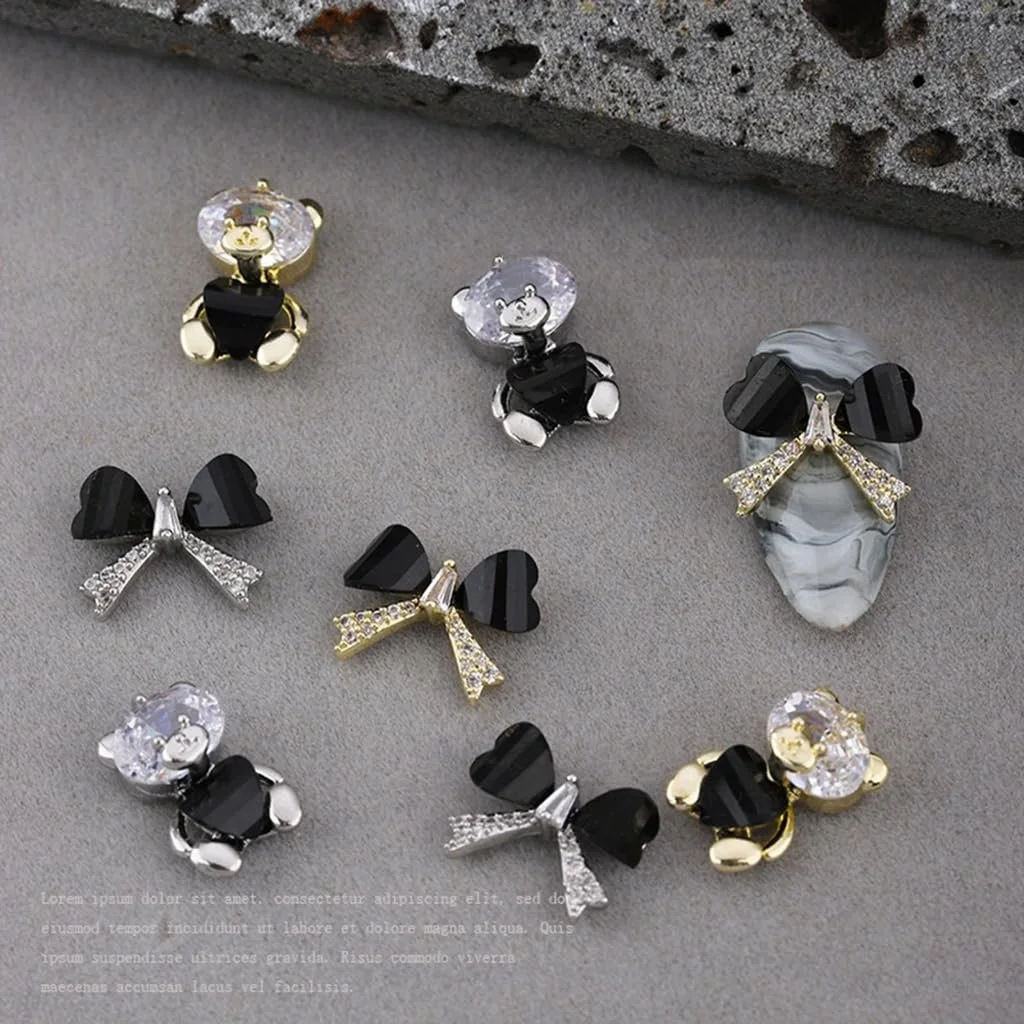 Прикраси для нігтів 3D Ведмідь Стрази Кристал, фото №6