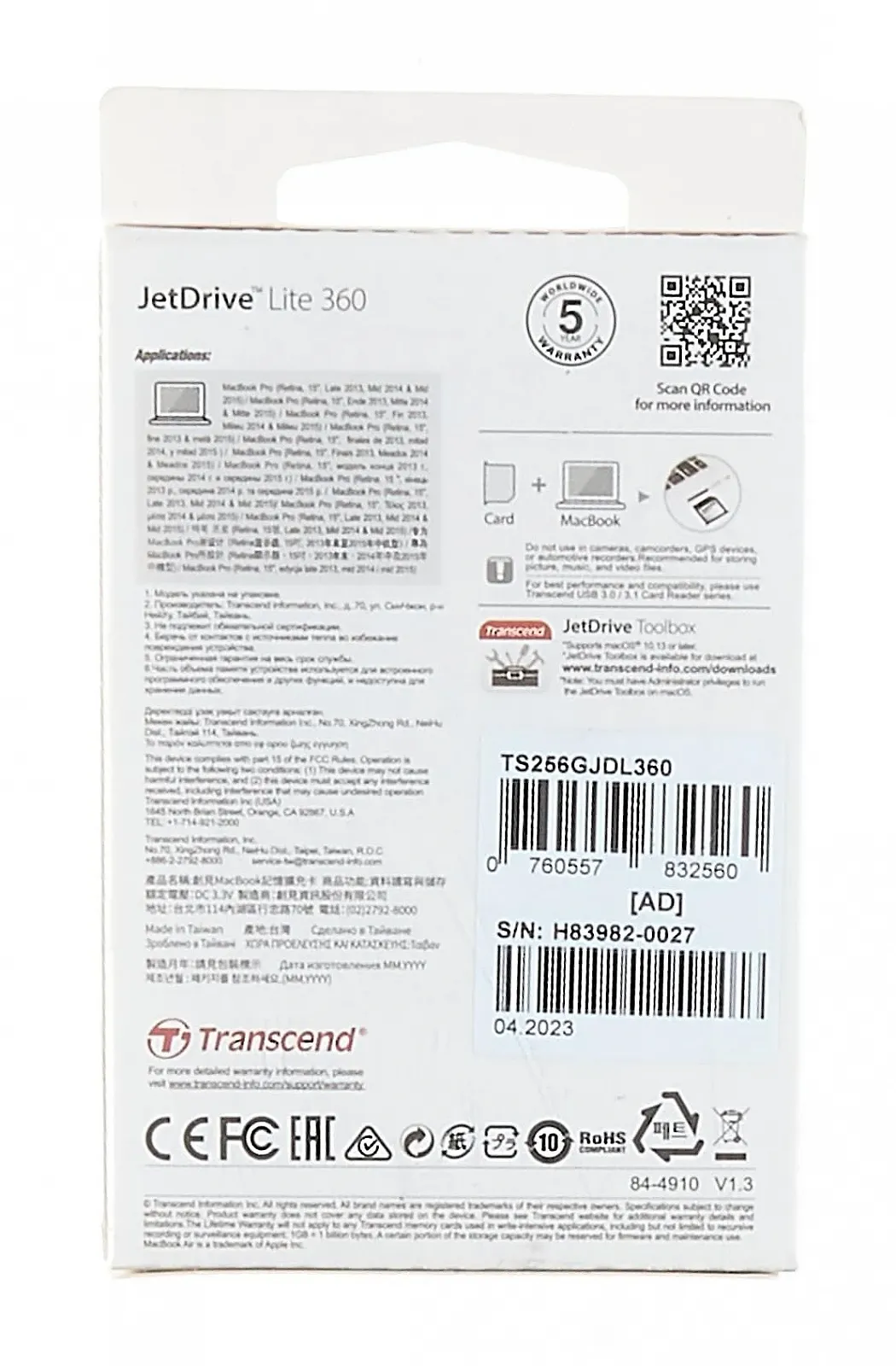 Карта расширения памяти Transcend JetDrive Lite 360 256GB, фото №7 Карта расширения памяти Transcend JetDrive Lite 360 256GB, фото №7