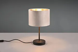 Настільна лампа Trio Leuchten Julieta 519000144 металева матова чорна оксамитовий абажур бежевий / золотистий без лампи 1x E27 synthetic.ua - Фото 1