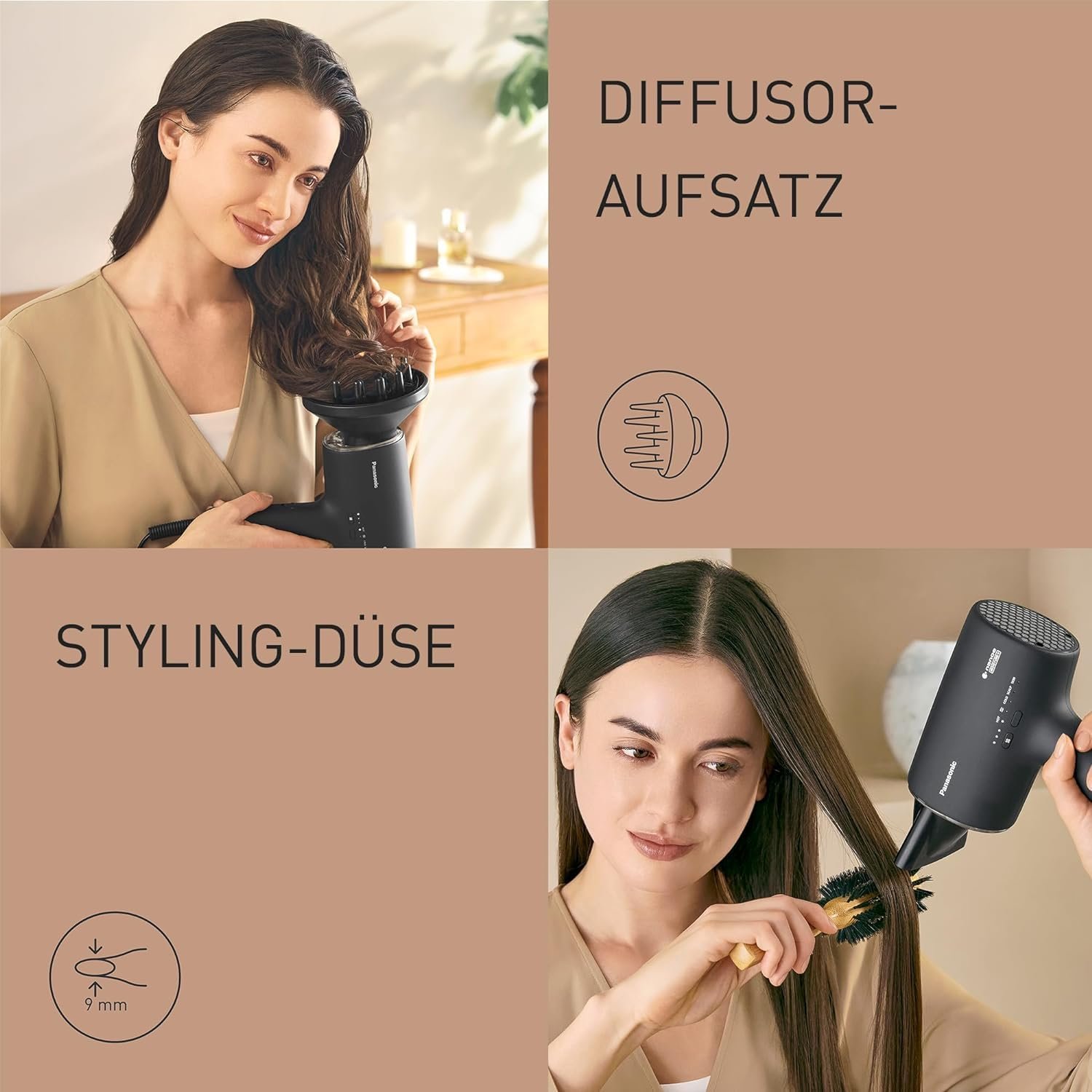 Фен Panasonic nanoe™ MOISTURE+ & Mineral EH-NA0J-N825, 1600 Вт, черный, фото №9