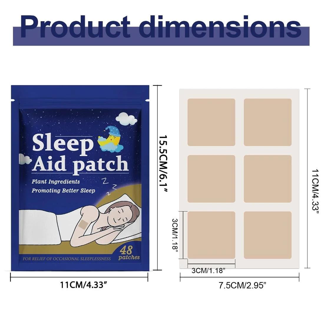 Пластирі для сну 96 шт., Натуральні для глибокого сну для покращення якості сну, фото №2 Пластирі для сну 96 шт., Натуральні для глибокого сну для покращення якості сну, фото №2