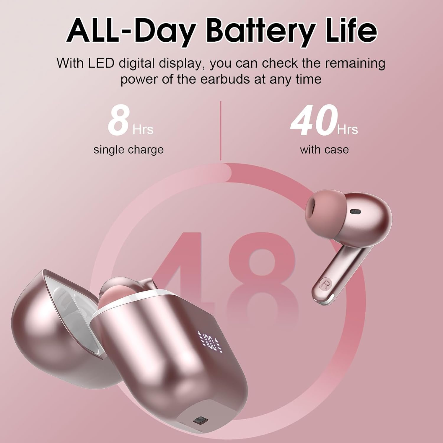 Навушники-перекладачі AI, навушники для перекладу 3-в-1 з 134 мовами в реальному часі, 48 годин, колір рожевий, фото №7