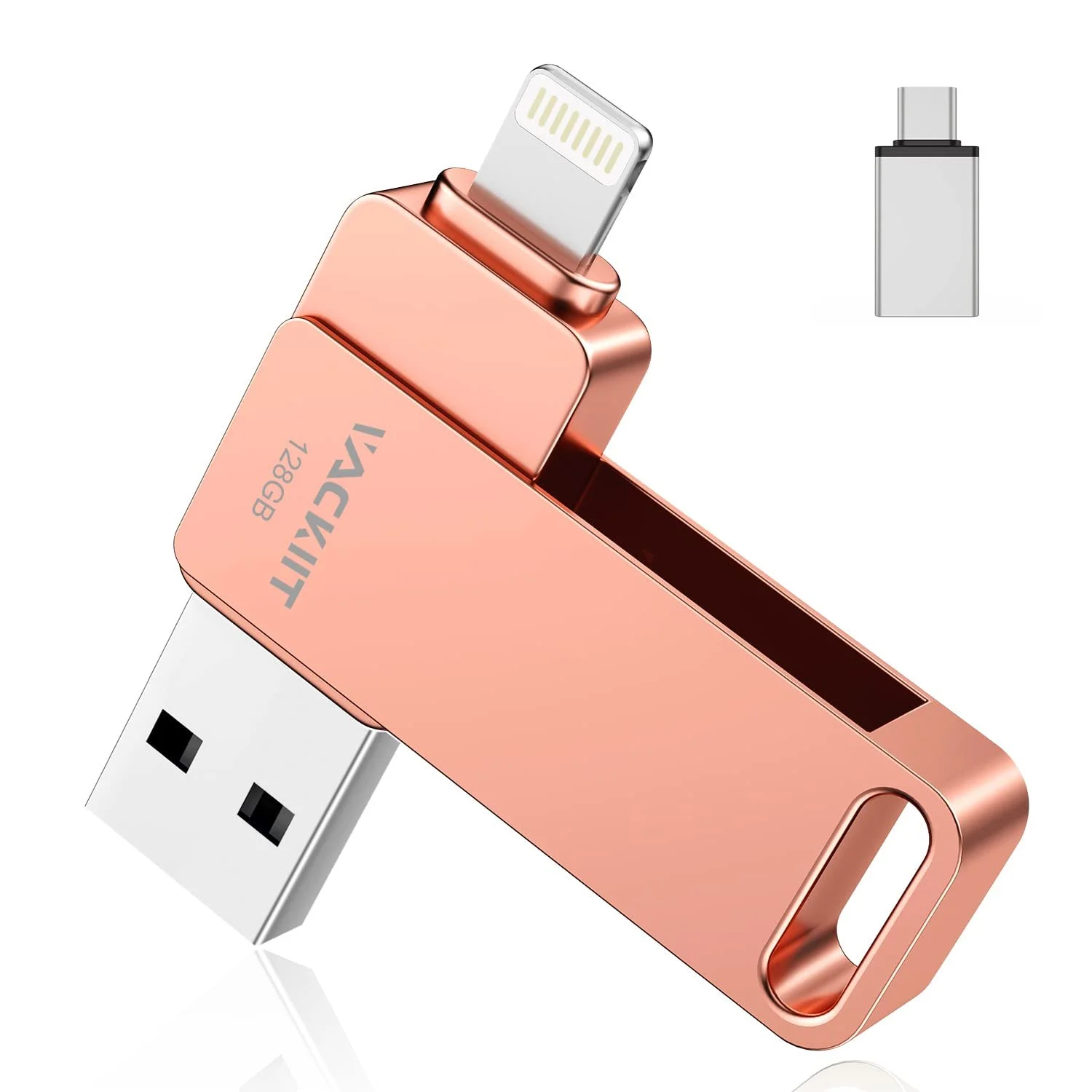 USB-накопичувач 3-в-1 MFi 128GB Lightning/USB-C/USB 3.0 для iPhone/iPad/Android/PC, фото №1 USB-накопичувач 3-в-1 MFi 128GB Lightning/USB-C/USB 3.0 для iPhone/iPad/Android/PC, фото №1