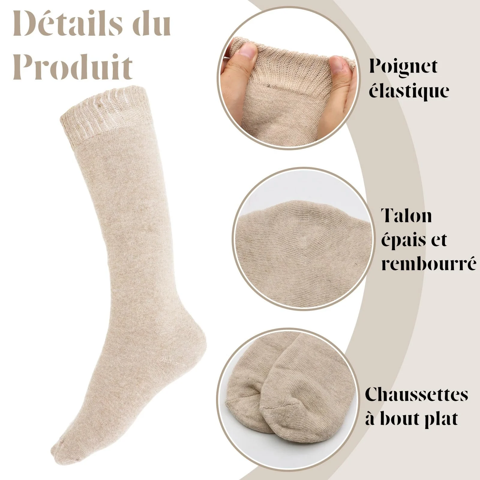 Шкарпетки вище коліна VEGCOO Теплі товсті, 4 пари, фото №3 Шкарпетки вище коліна VEGCOO Теплі товсті, 4 пари, фото №3