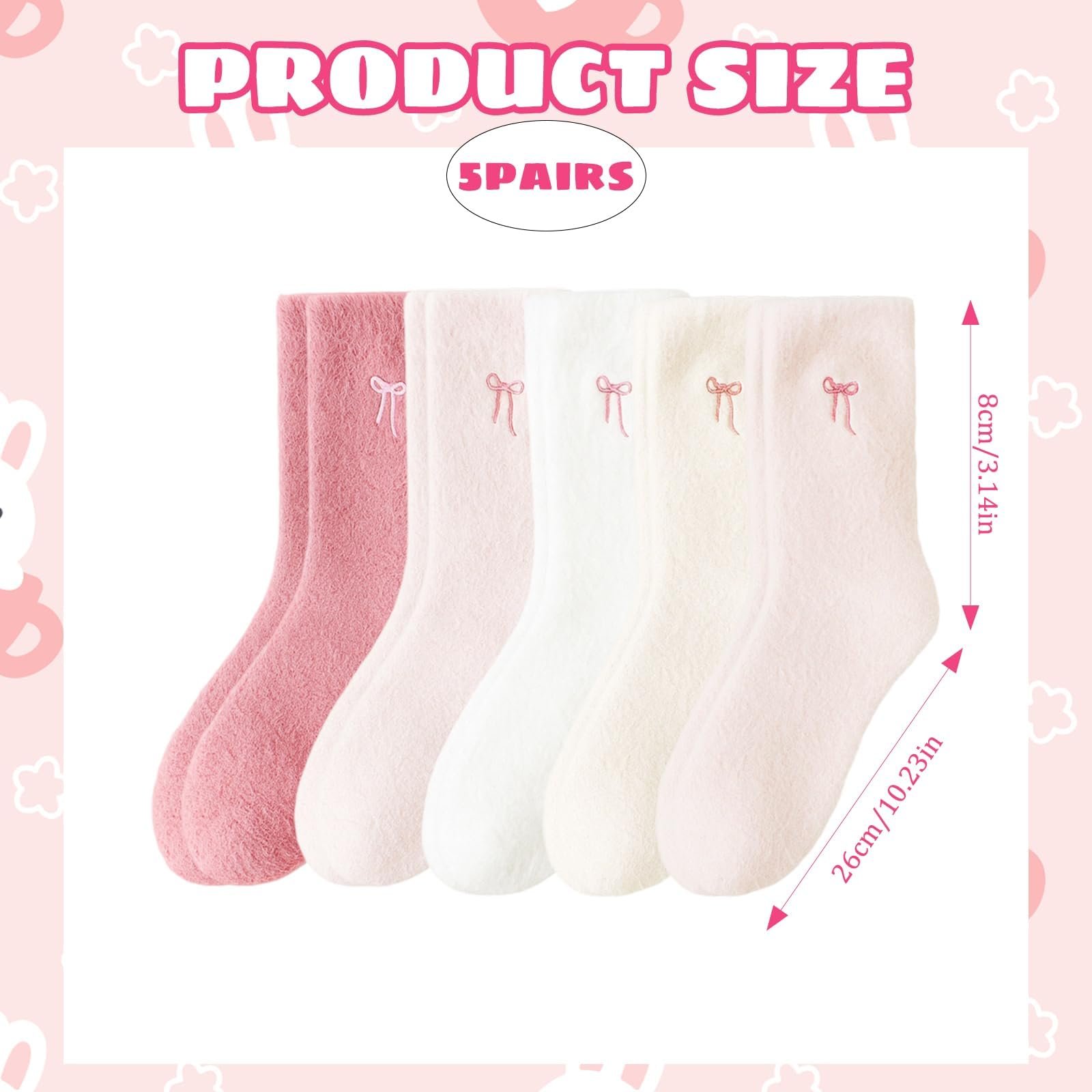 Термоноски Женские Разноцветные (Белый, Бежевый, Розовый, Светло-розовый, Темно-розовый), 5 пар, Мягкие, Теплые, Удобные и Прочные, фото №6