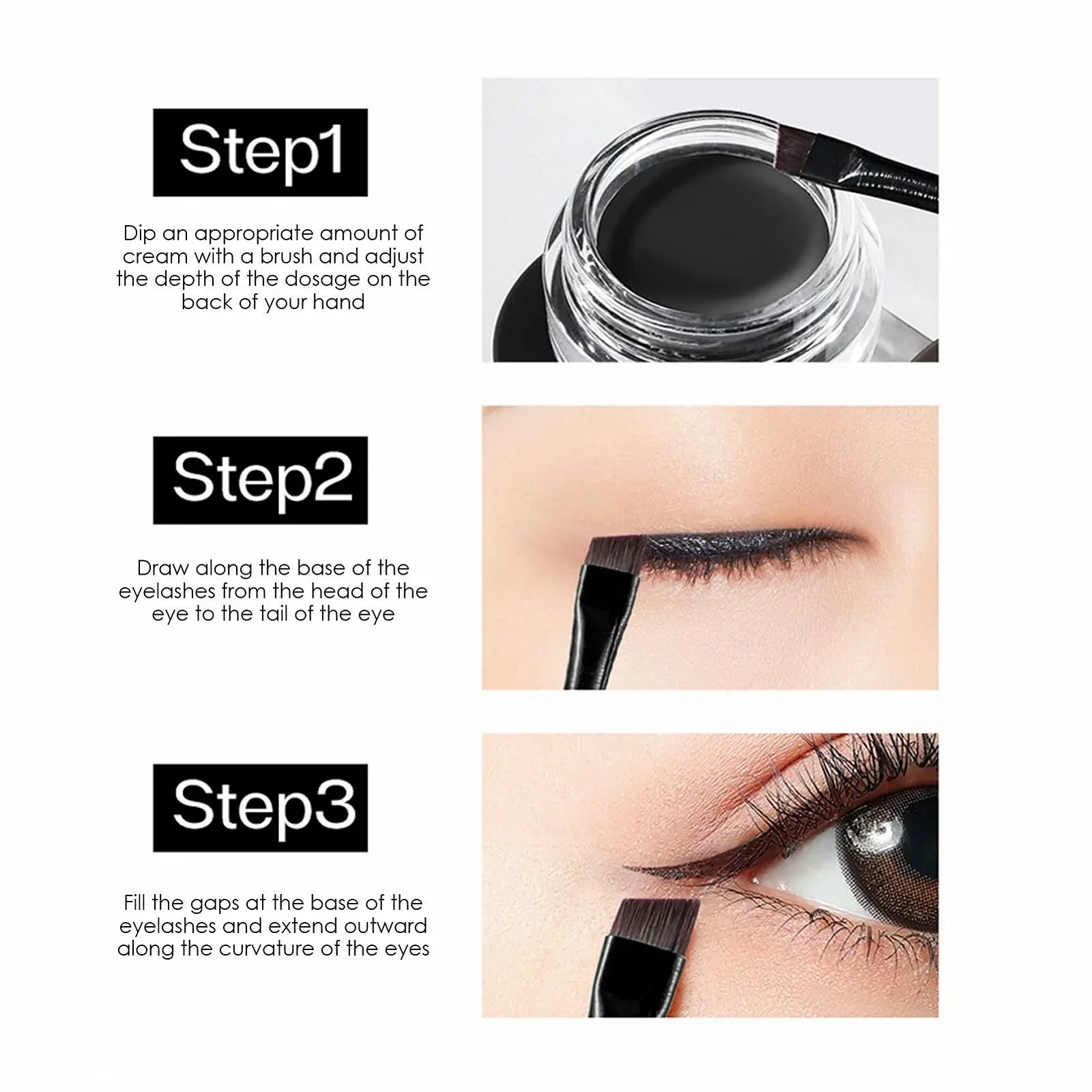 Гель-лайнер Jomewory водостойкая 2-в-1, фото №4