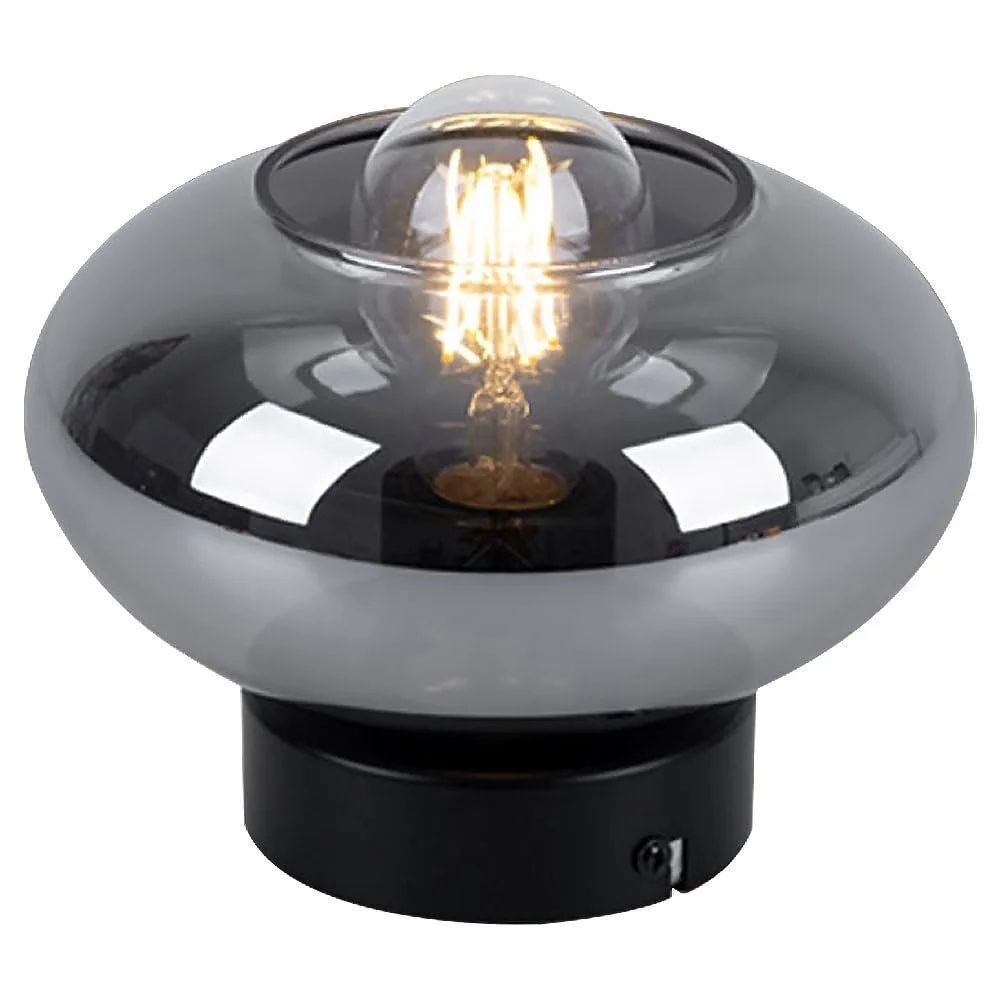 Настольная лампа Glass Ball E27 стеклянный шар дымчатая, фото №1