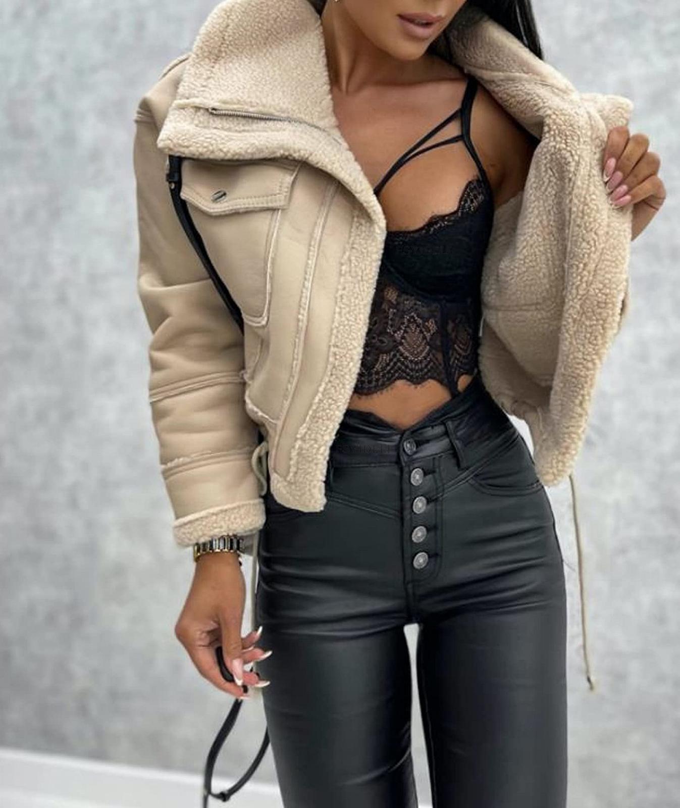 Куртка HAHAEMMA Женская из искусственной овчины, на шерпной подкладке, фото №5 Куртка HAHAEMMA Женская из искусственной овчины, на шерпной подкладке, фото №5