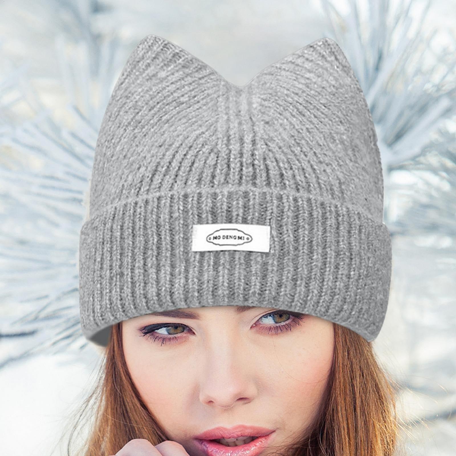 Шапка Вязаная Зимняя С Ушками Кота Дизайн Ушки Кота, фото №7