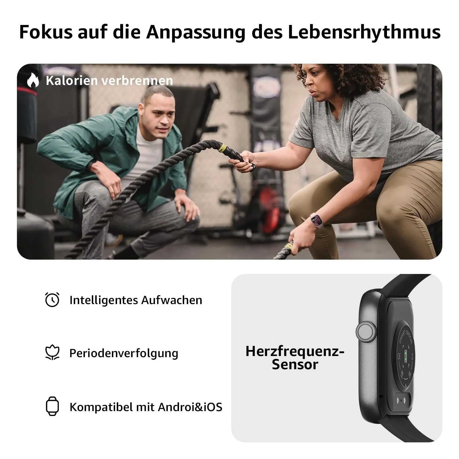 Смартгодинник 1.85 Дюйми HD Сенсорний, фото №5