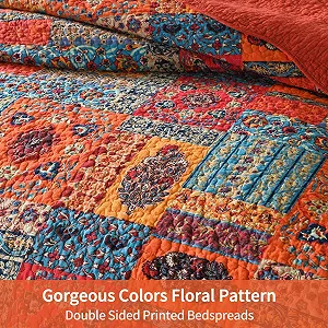 Покривало Qucover Печворк 140 x 200 см Багатокольоровий synthetic.ua - Фото 1