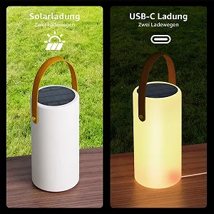 Набор из 2 настольных ламп MALUX Solar Outdoor Lantern Wireless 2-in-1 IP44 Remote Control 8 Colours synthetic.ua - Фото 1