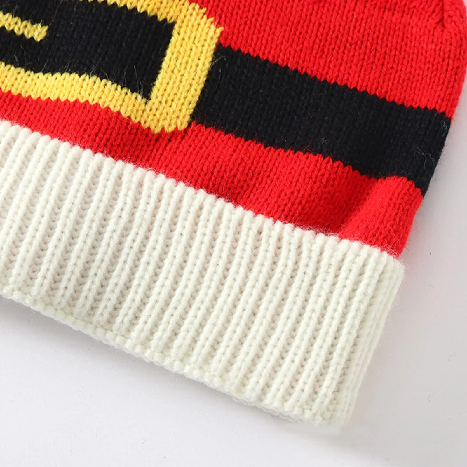 Новорічна Шапка Санти Трикотажна з Хутряним Бубоном, фото №6