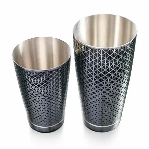 Шейкер Бостон Kidia Professional 304 Нержавеющая сталь с черным геометрическим узором - Фото 1