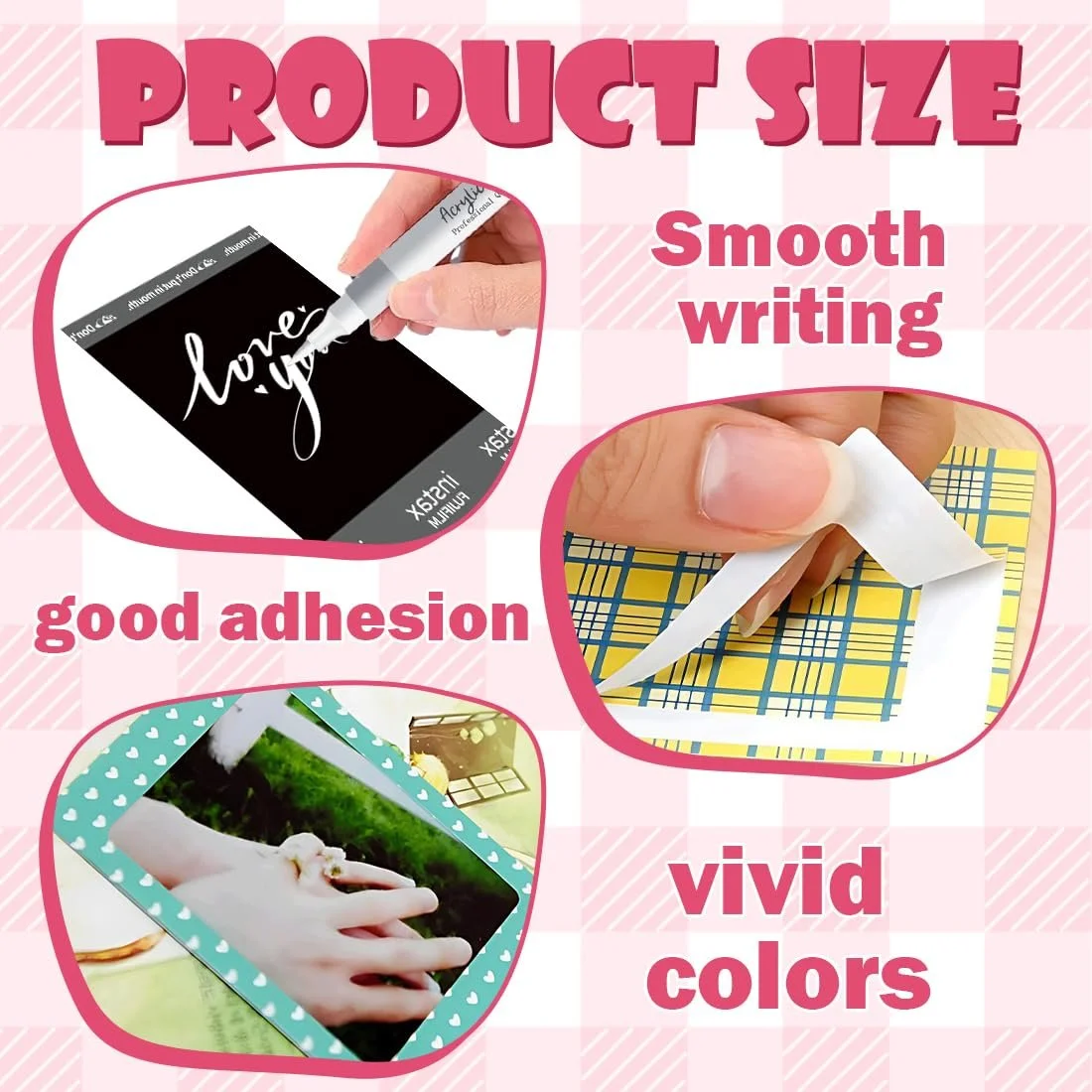 Набір наклейок та рамок для фото Fujifilm Instax Mini 11 9 8 140 шт з акриловим маркером, фото №3