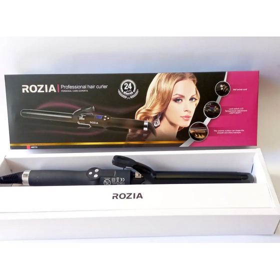 Плойка ROZIA HR-772 28мм черная с регулятором температуры, фото №2