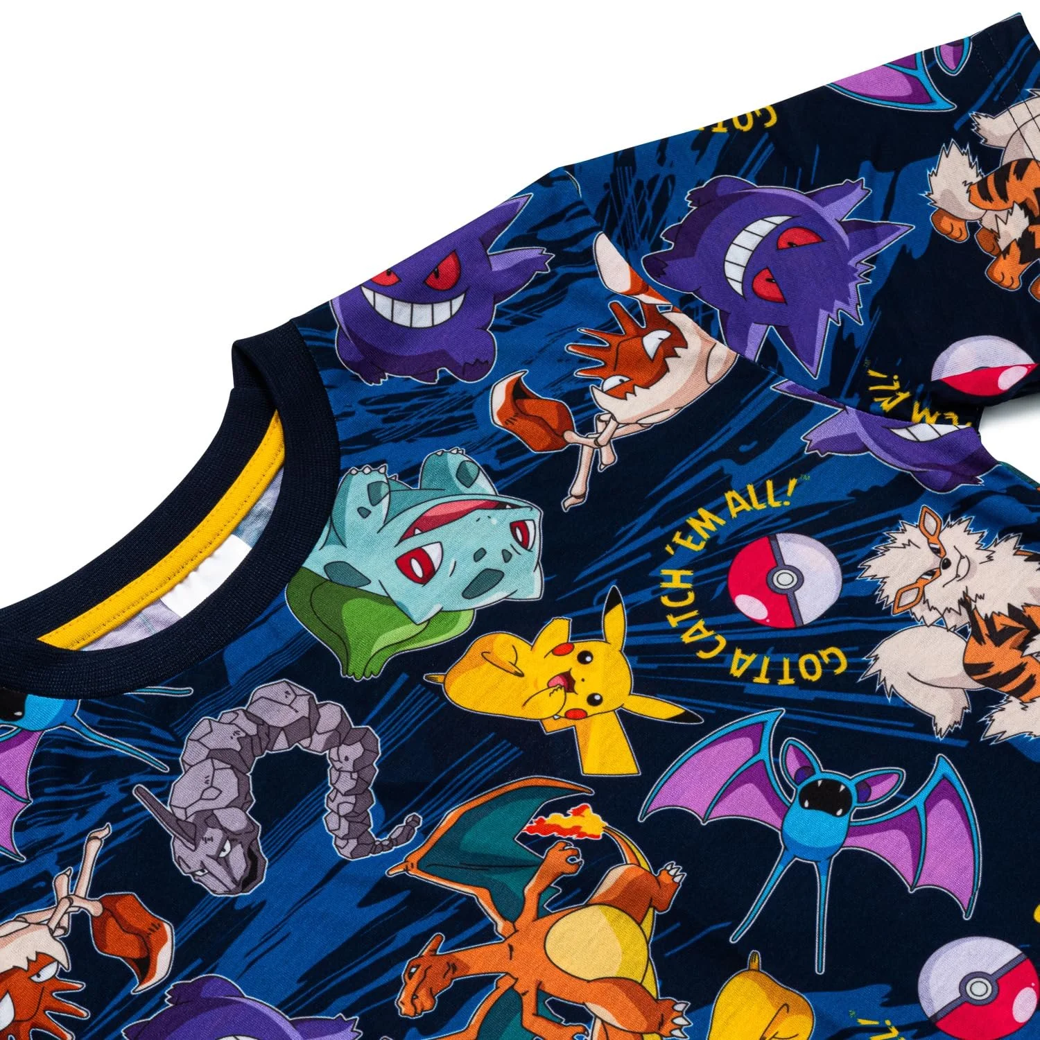 Комплект детской пижамы с шортами Pok00e9mon, синий, с принтом, фото №2