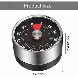Таймер кухонный механический Magnetic Egg Timer Stainless Steel 60 минут Магнитный Стальной synthetic.ua - Фото 1
