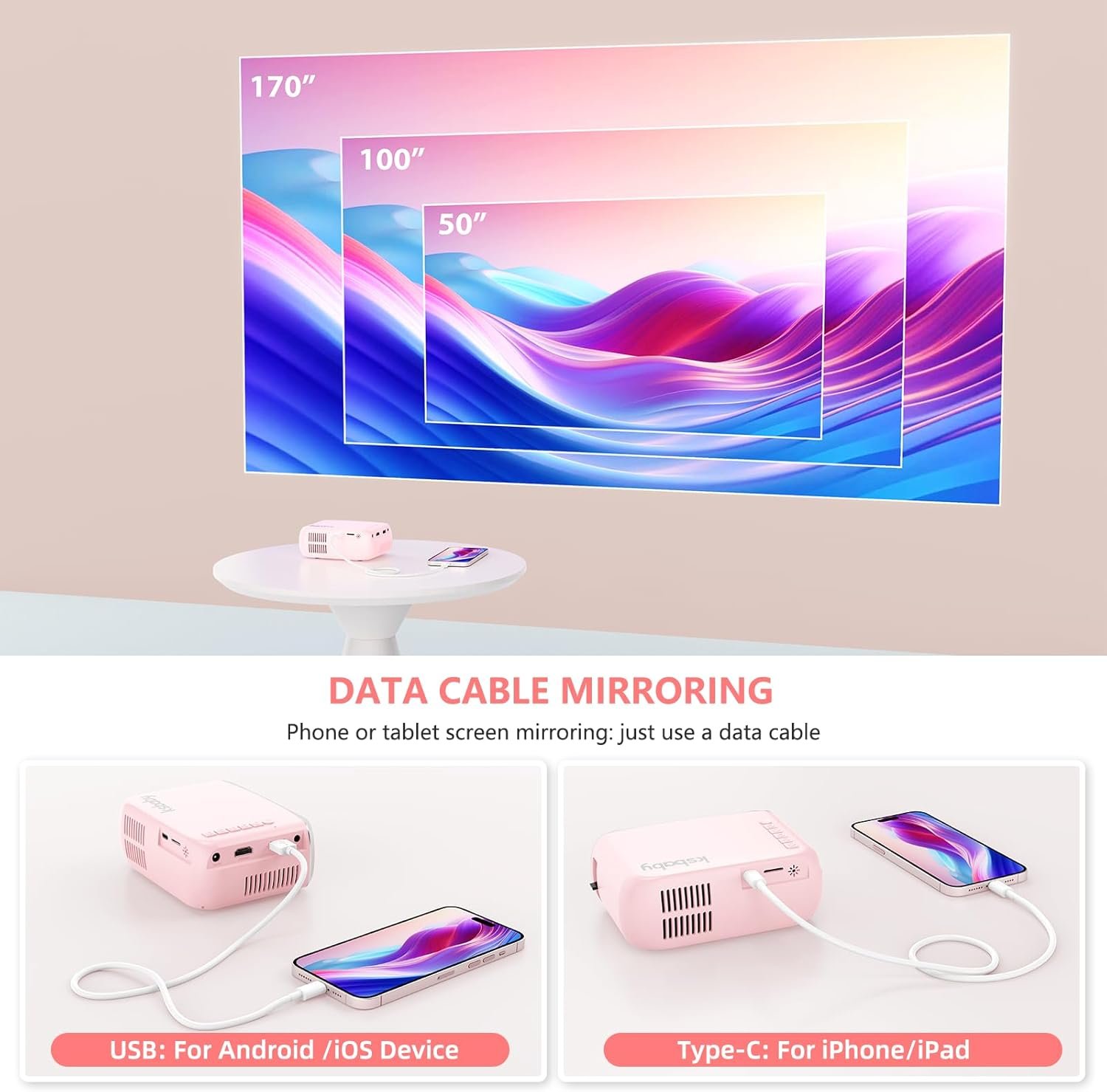 Проектор ksbaby VF270 HD Bluetooth, фото №3