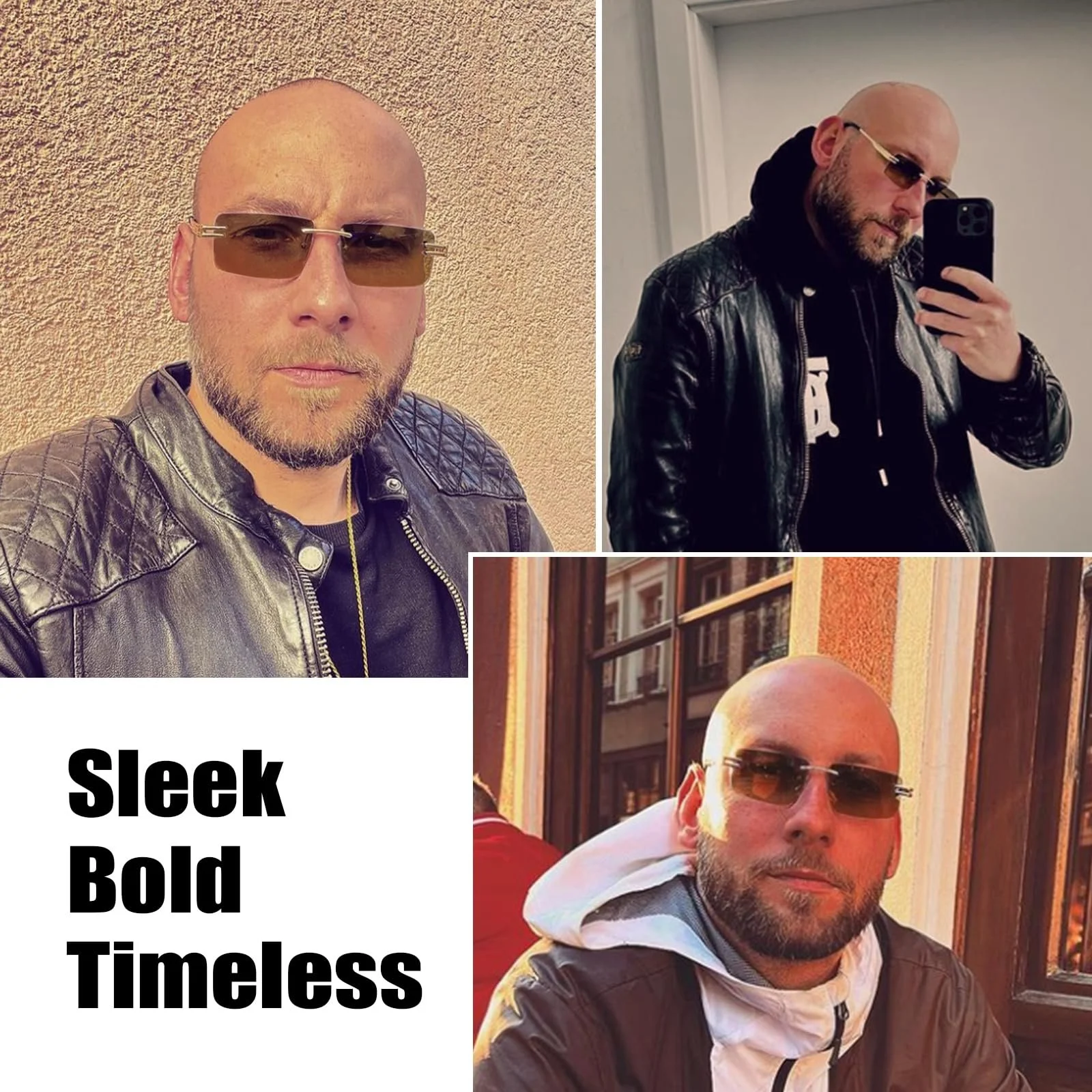 Сонцезахисні окуляри SHEEN KELLY Ретро Без оправи для чоловіків жінок Прямокутні Ультра маленька оправа, фото №2