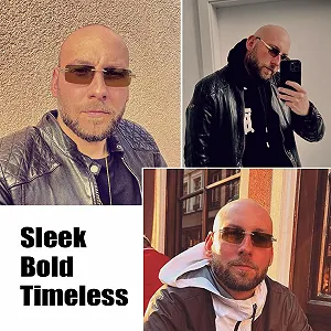 Солнцезащитные очки SHEEN KELLY Ретро Без оправы для мужчин женщин Прямоугольные Ультра маленькая оправа synthetic.ua - Фото 1