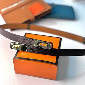 Ремінь жіночий темно коричневий шкіряний Hermes synthetic.ua - Фото 1