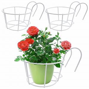 Набір тримачів для квіткових горщиків 3 шт. Металеві Круглі Білі - Фото 1