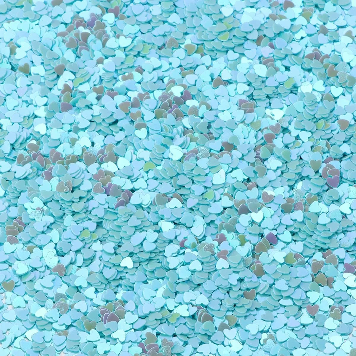 Паєтки Розсипні 3 мм Персикове Серце Блакитний, 30 г, фото №1