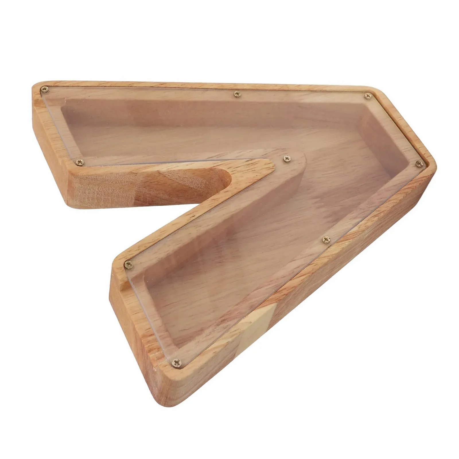Скарбничка Kikumi Wooden Letter V Shaped Дерев'яний алфавіт Велика Прозора панель, фото №4