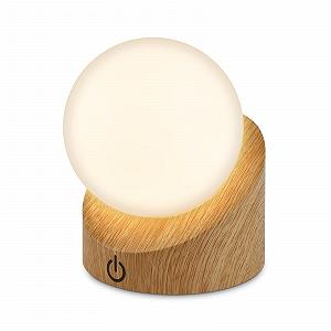 Настольная лампа BRILONER Mini беспроводная LED IP54 сенсорная со сменным аккумулятором шар 10 x 8 x 9 см Дерево - Фото 1