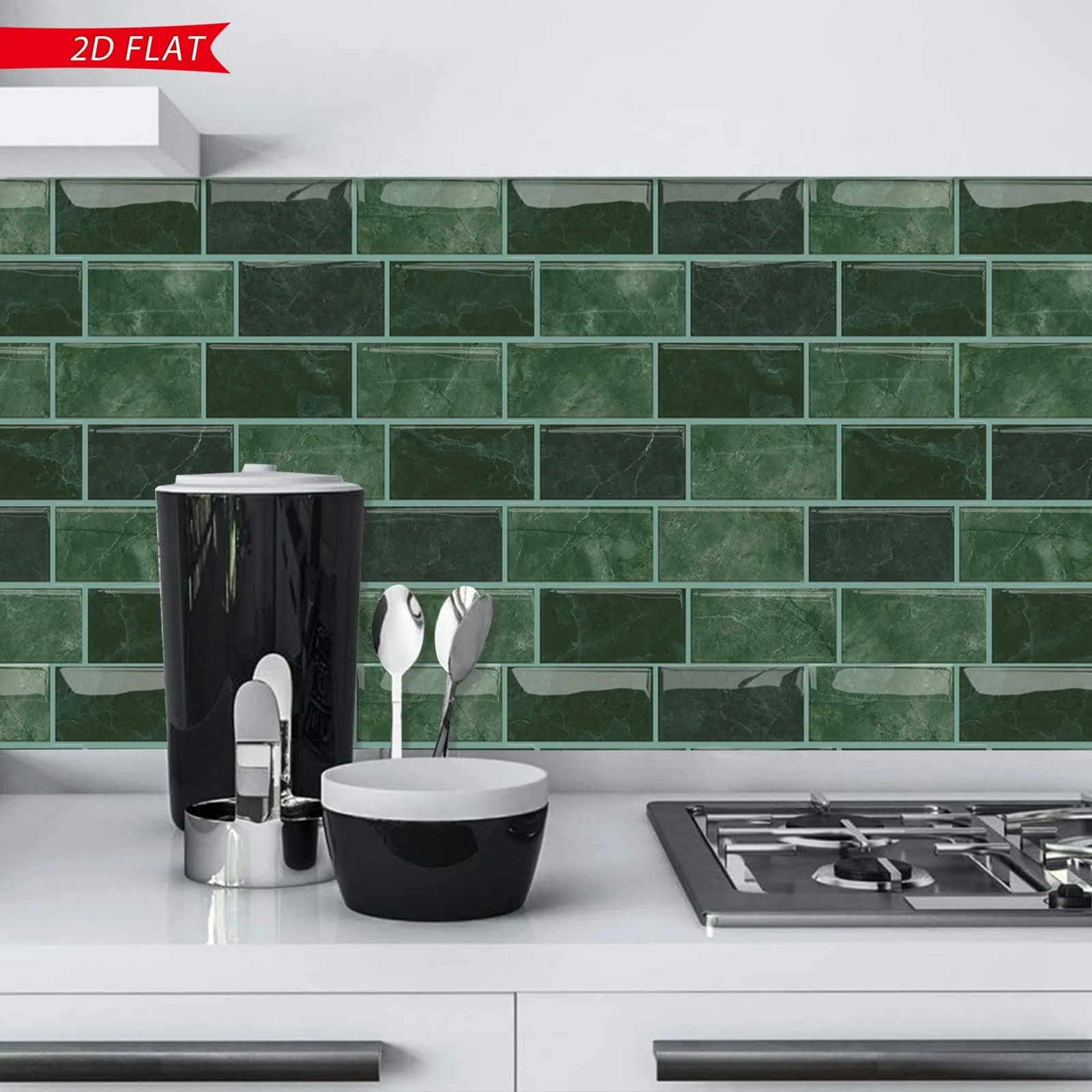 Наклейки на плитку HPNIUB Green Metro 30 x 30 см 10 шт., фото №5