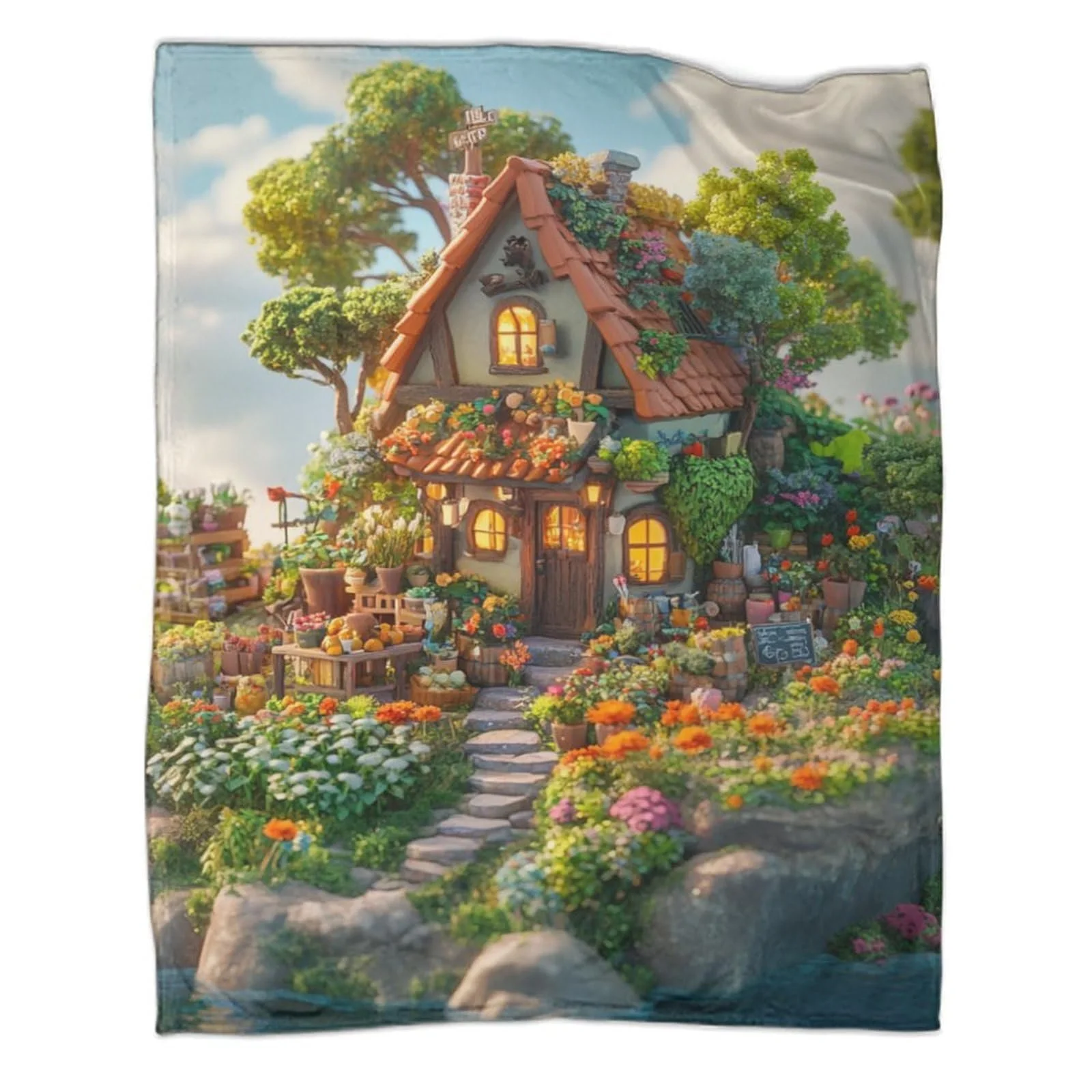 Плед Sea Hut Микрофибра Флис Мягкий Теплый Скандинавский Сталь 3D, фото №1