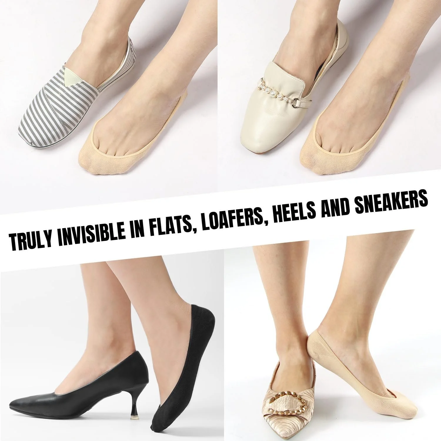 Женские носки-подследники 39-42 35-38 8 пар бесшовные носки-балетки невидимки для женщин с силиконовой накладкой для лоферов и кроссовок, фото №6 Женские носки-подследники 39-42 35-38 8 пар бесшовные носки-балетки невидимки для женщин с силиконовой накладкой для лоферов и кроссовок, фото №6