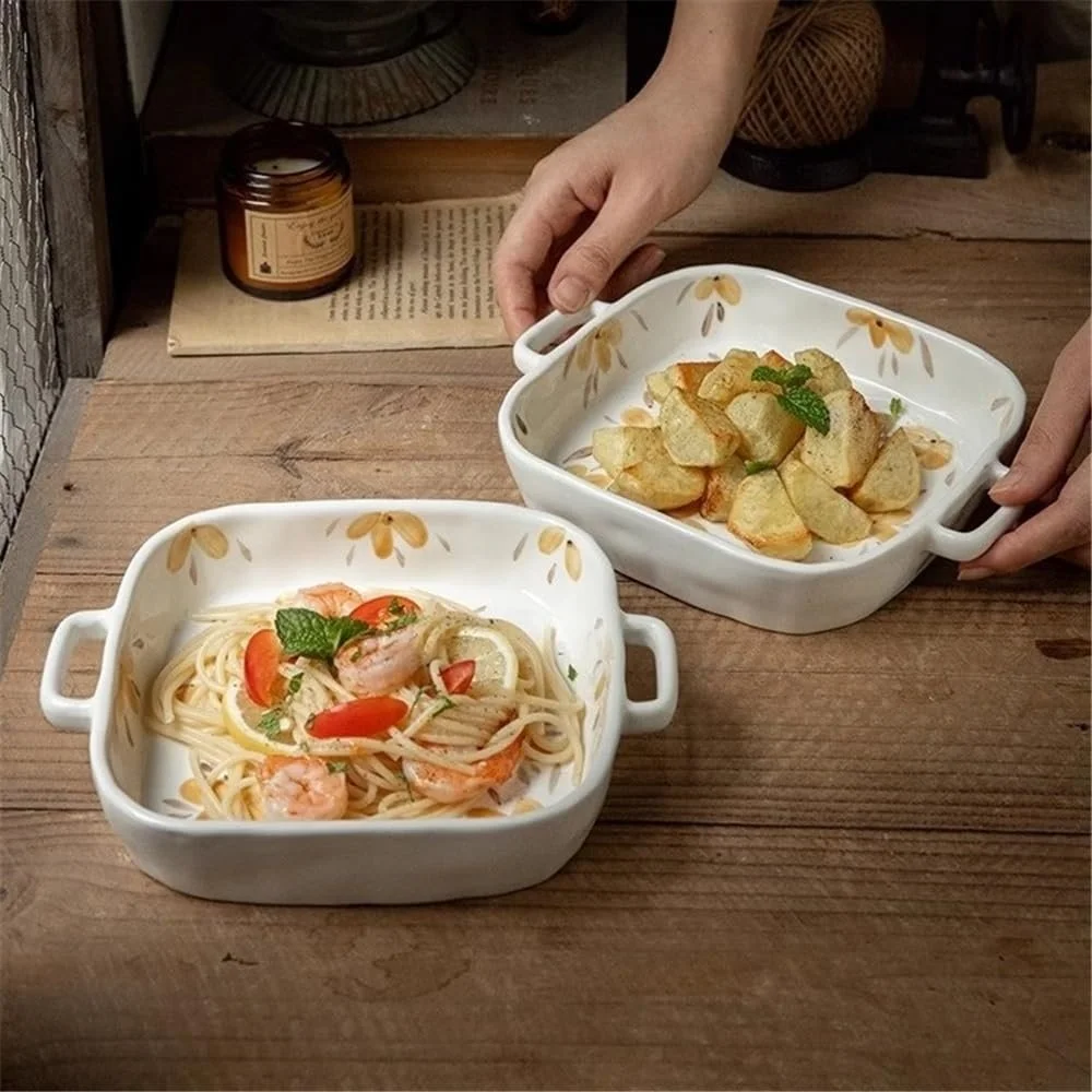 Форма для запекания керамическая квадратная с двумя ручками 710 мл, фото №5 Форма для запекания керамическая квадратная с двумя ручками 710 мл, фото №5