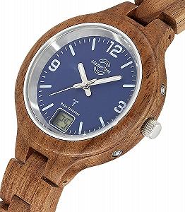 Часы женские радиоуправляемые кварцевые Master Time Аналого-цифровые с деревянным (орех) ремешком, браслет synthetic.ua - Фото 1