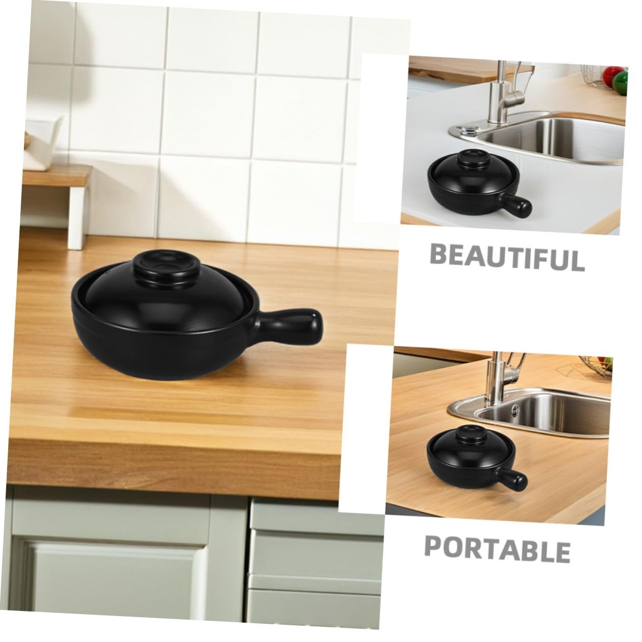 Горшок керамический VALICLUD С крышкой Ручная работа Японский стиль, фото №3