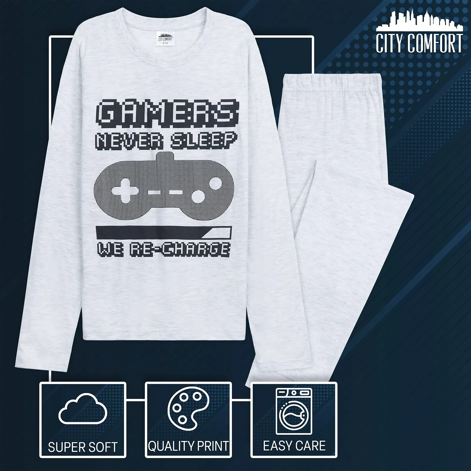 Комплект пижамы CityComfort для мальчиков, длинный, мягкий, фото №6