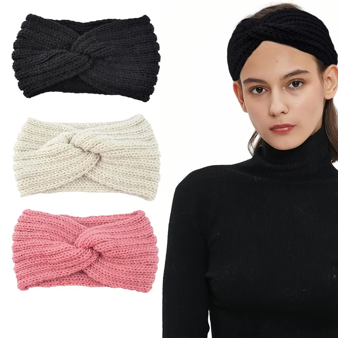 Набір жіночих зимових пов'язок на голову, фото №1
