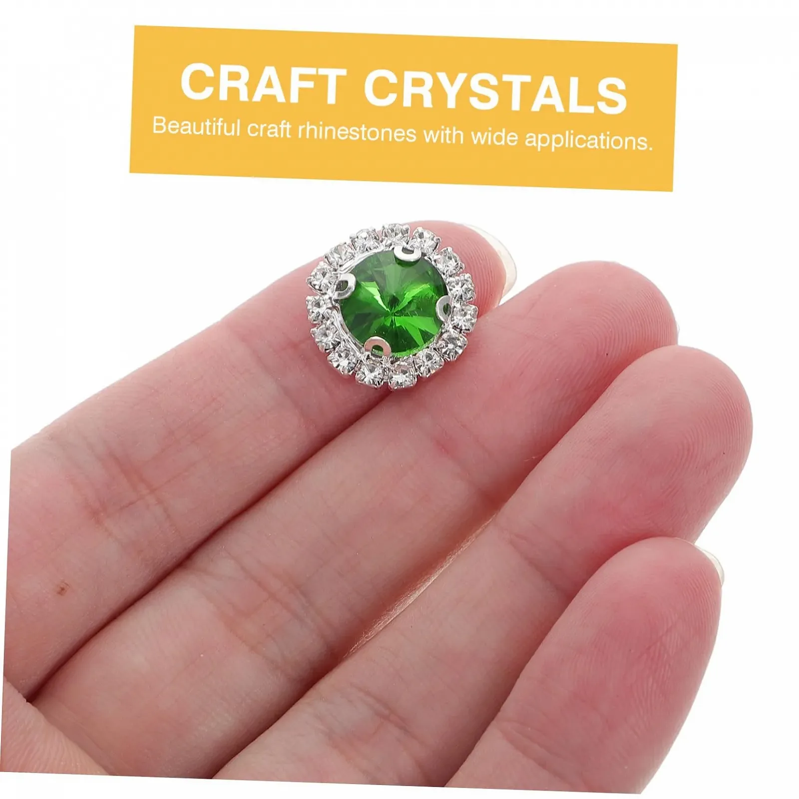 Стрази SEWACC Плоскі Зелені 20 шт. для рукоділля, штучні діаманти з плоскою задньою стороною для весільної дівич-вечірки, виготовлення ювелірних виробів, фото №8
