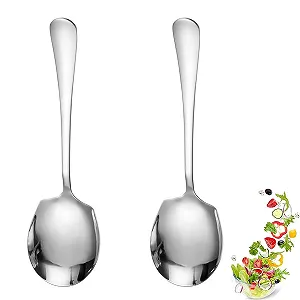 Набор из 2 больших сервировочных ложек из нержавеющей стали - Фото 1